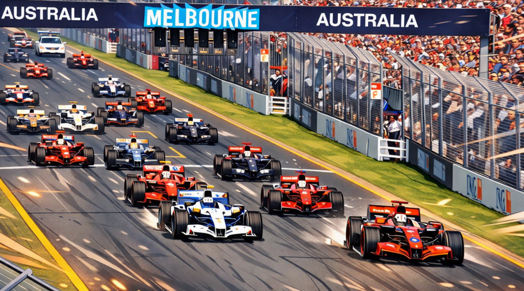 illustration du départ du GP de Melbourne pour la Saison 2010 de F1 - généra par ChatGPT - ©LMDC 2026