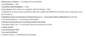 Mémo pour l&rsquo;équipement des jumeaux.