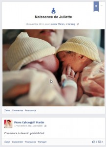 Timeline - novembre 2011 - naissance d'Alice & Juliette