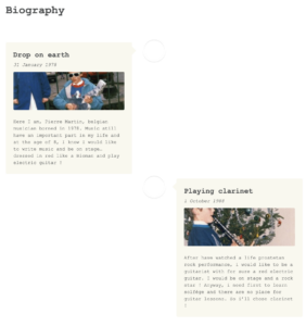 Essai du plugin Timeline sous WordPress