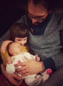 Papa avec Rose et Alice