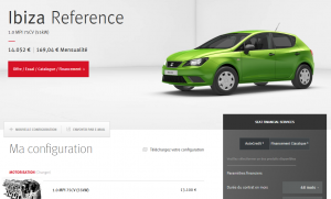 Seat Ibiza - configurateur 2016
