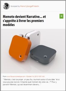 Memoto devient Narrative... et s'apprête à livrer les premiers modèles