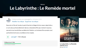 Les films du mois : Le Labyrinthe – Remède mortel
