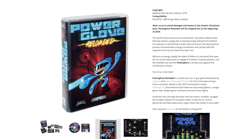 Edition physique de Power Glove sur Amiga.