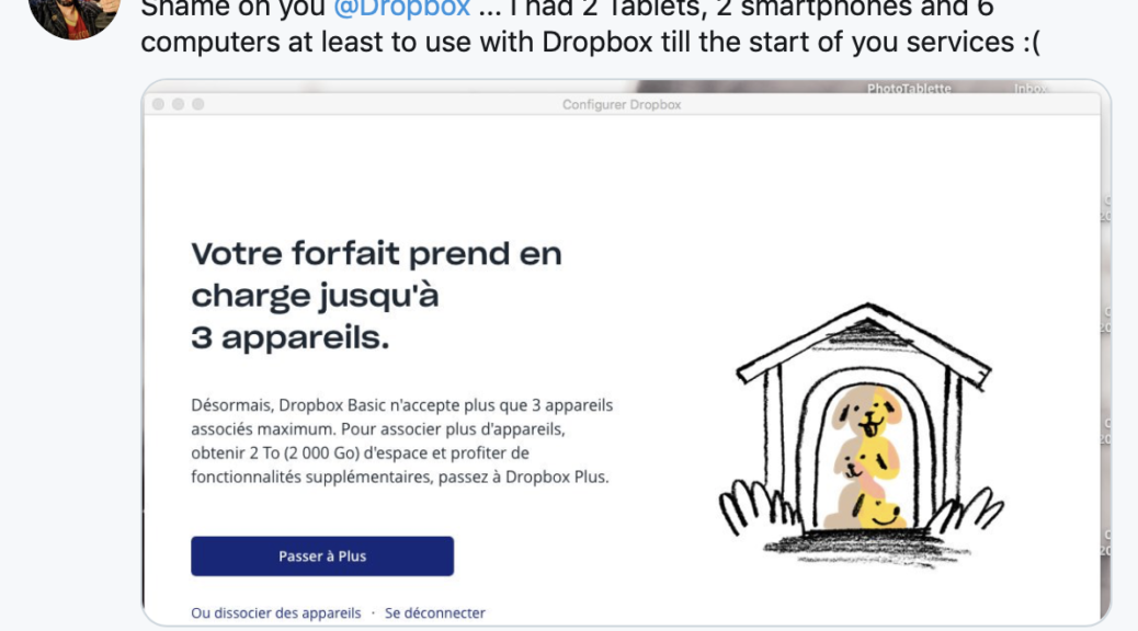 Dropbox nouveaux tarifs