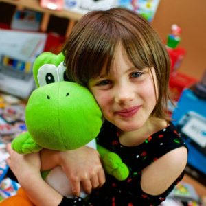 Juliette et le Yoshi de Papa