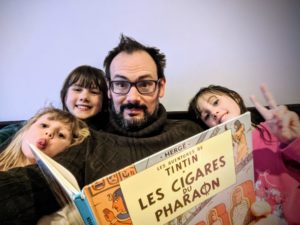 On écoute les audiobook des aventures de Tintin