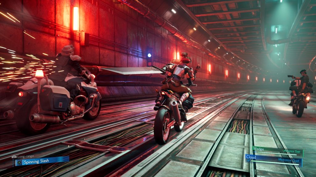 La course poursuite en moto, FFVII REmake 2020
