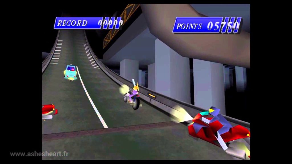 La course poursuite en moto, FFVII 1997