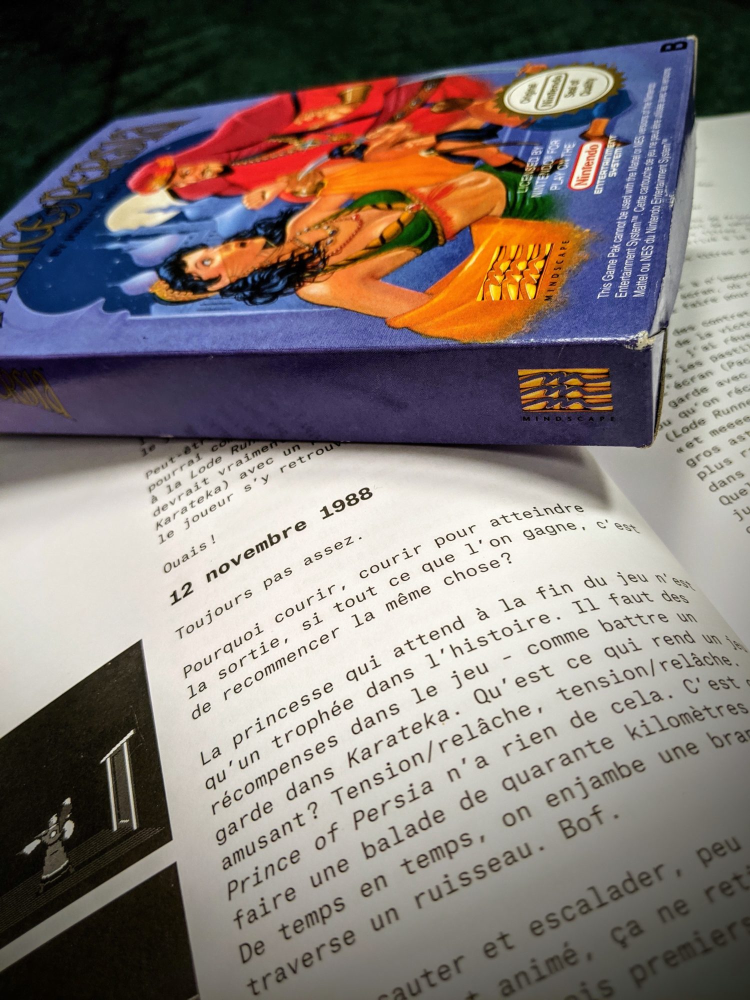 Qu’est-ce qui rend un jeu amusant ? Tension/relâche, tension/relâche. Prince of Persia n’a pas cela (12/11/1988 à quelques mois de la sortie finale du jeu, page 76-77).