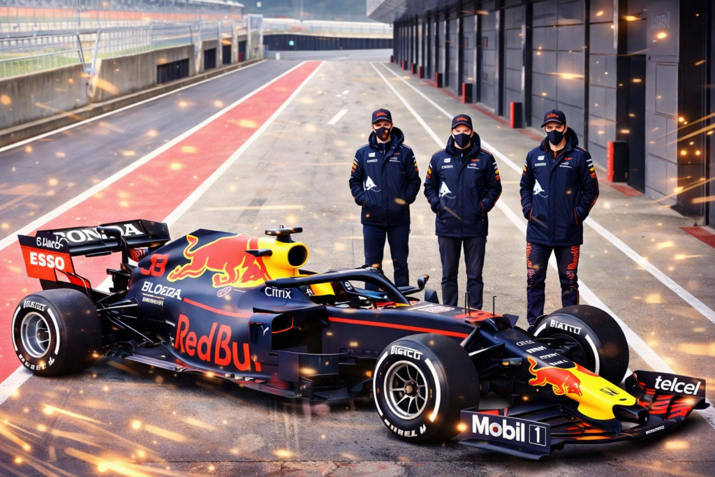 La nouvelle RedBull Honda du hollandais Max Verstappen et du mexicain Sergio Perez