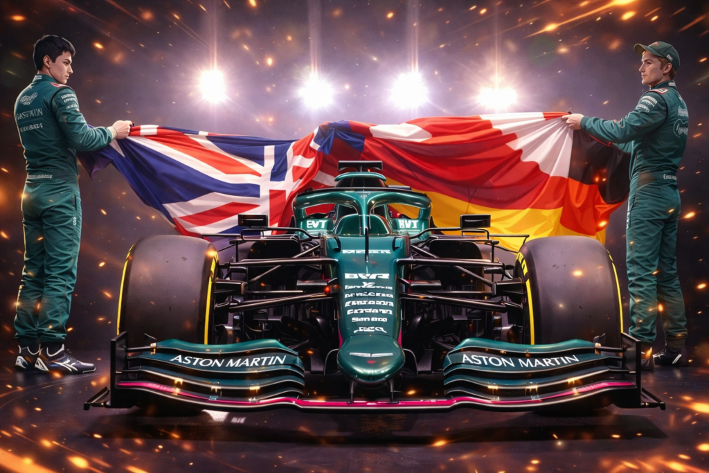 La nouvelle Aston Martin (ex Racing Point) moteur Mercedes de l'Allemand Sebastian VETTEL et du Canadien Lance STROLL