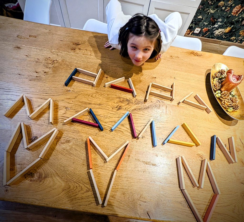 Un petit message pour Papa et Maman en Kapla
