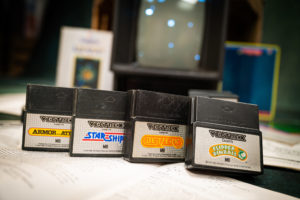 Vectrex Cartbridges (Armor Attack, Starship, Berzerk, Flipper Pinball) by Pierre 'Cyborg Jeff' MARTIN.