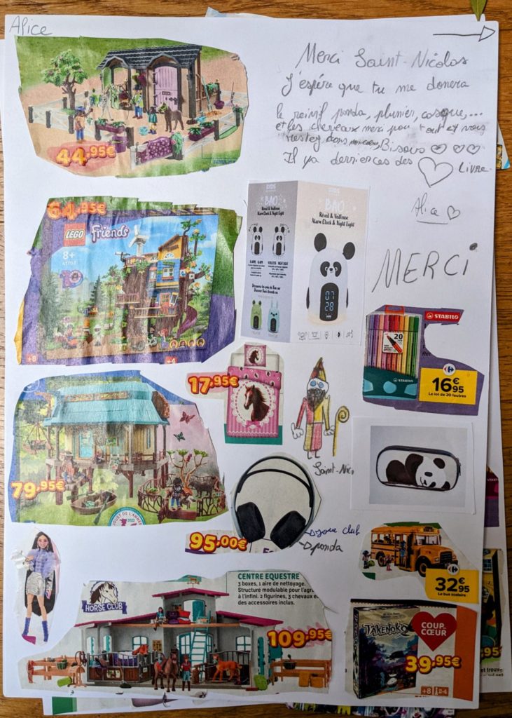 La lettre à Saint Nicolas d'Alice, 11 ans