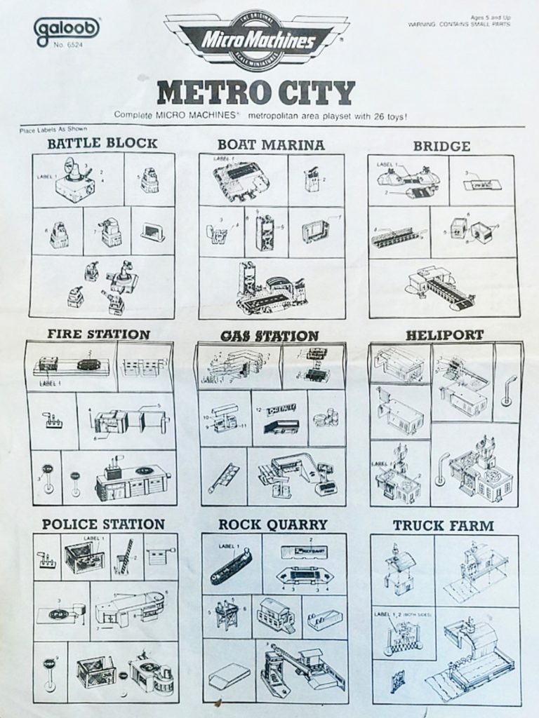 Les plans du playset Metro City - Galoob Micro Machines, 1990