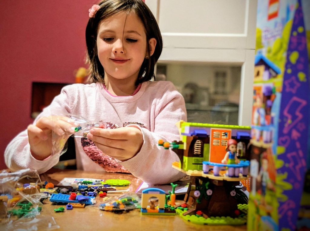 Ah, Loulou, j'ai presque fini de monter toute seule le beau cadeau que tu m'as offert. -- Novembre 2018