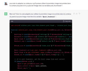 ChatGPT pour adapter un plugin WordPress
