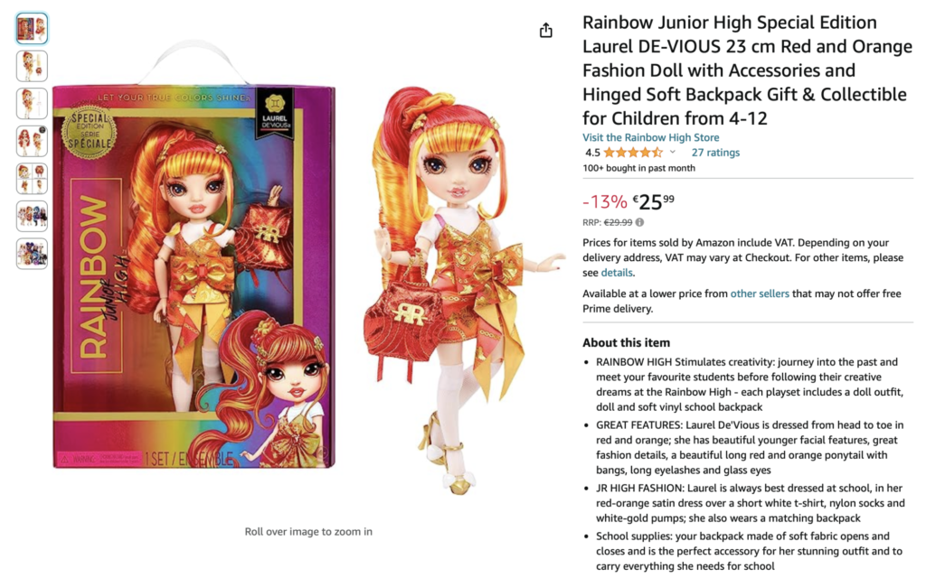 L'une des Rainbow High à 24€