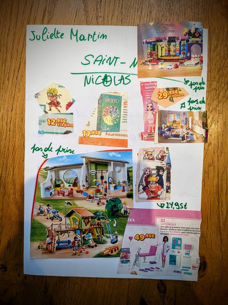 La lettre à Saint Nicolas de Juliette