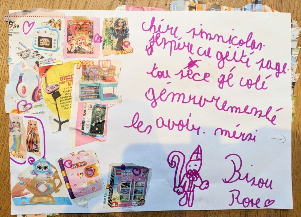 La lettre à Saint Nicolas de Rose