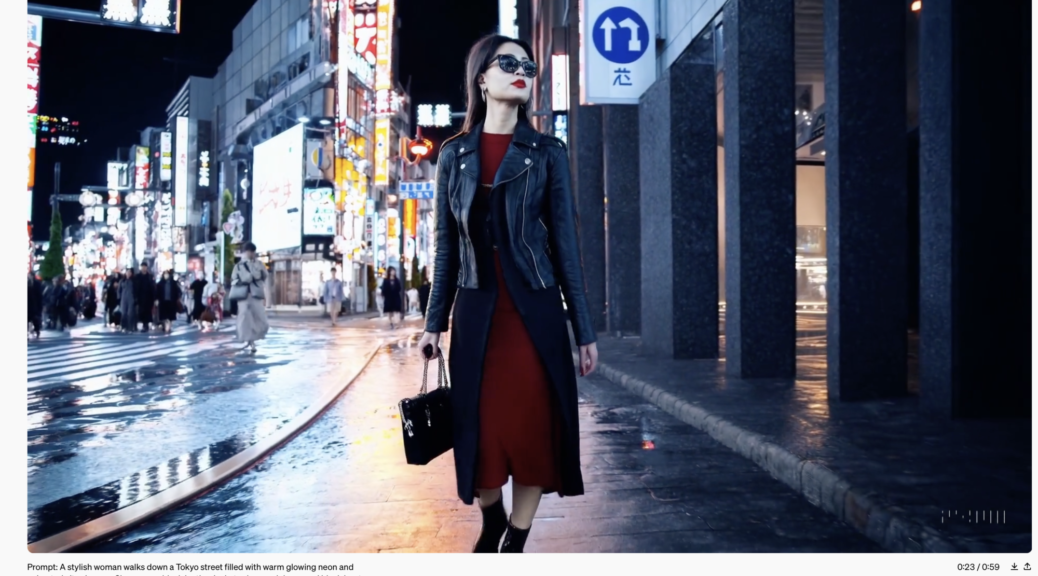 Sora is an AI model that can create realistic and imaginative scenes from text instructions.