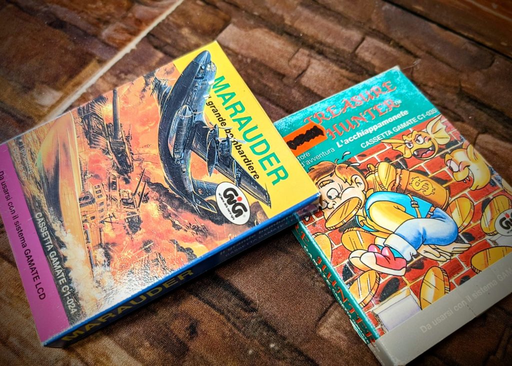 Le packaging italien de Marauder et Treasure Hunter sur Gamate distribué par GIG.