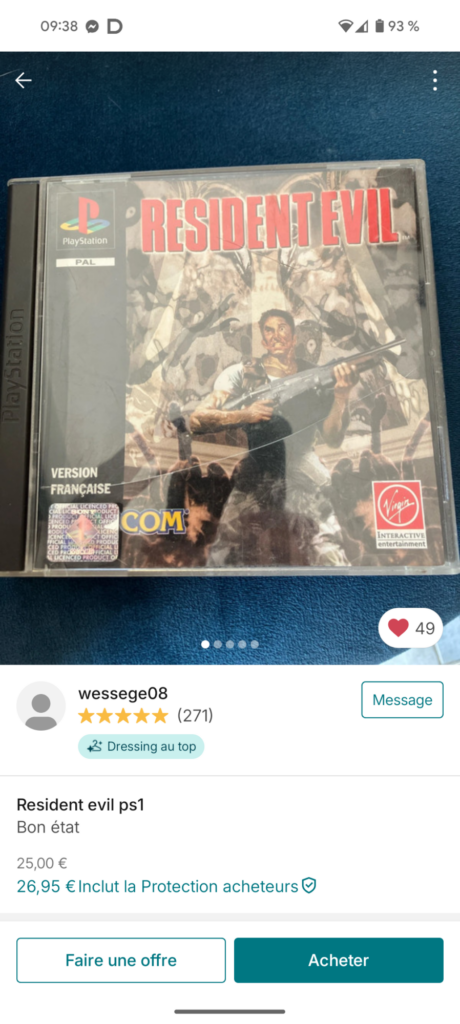 Vinted - Resident Evil - PS1