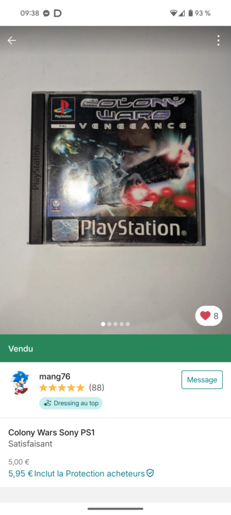 Vinted - Colony War : Vengeance - PS1