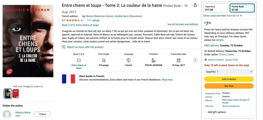 Les fêtes approchent, on prend des notes. Charly a particulièrement apprécié le 1° tome de cette série de roman et aimerait s'attaquer au 2°.