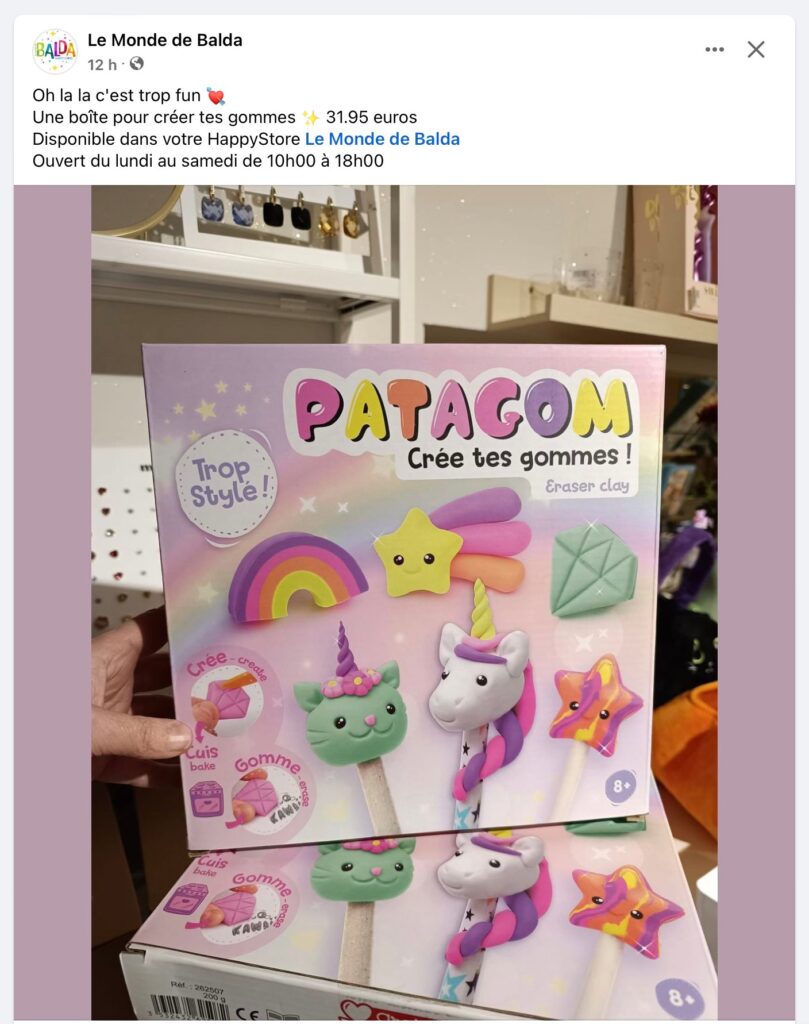 Un atelier pour créer des gommes toute mimi. On pourrait faire entrer cela dans la gamme "trucs scientifiques qui ne font pas plein de crasse" qui trotte dans la tête de Rose, non : )