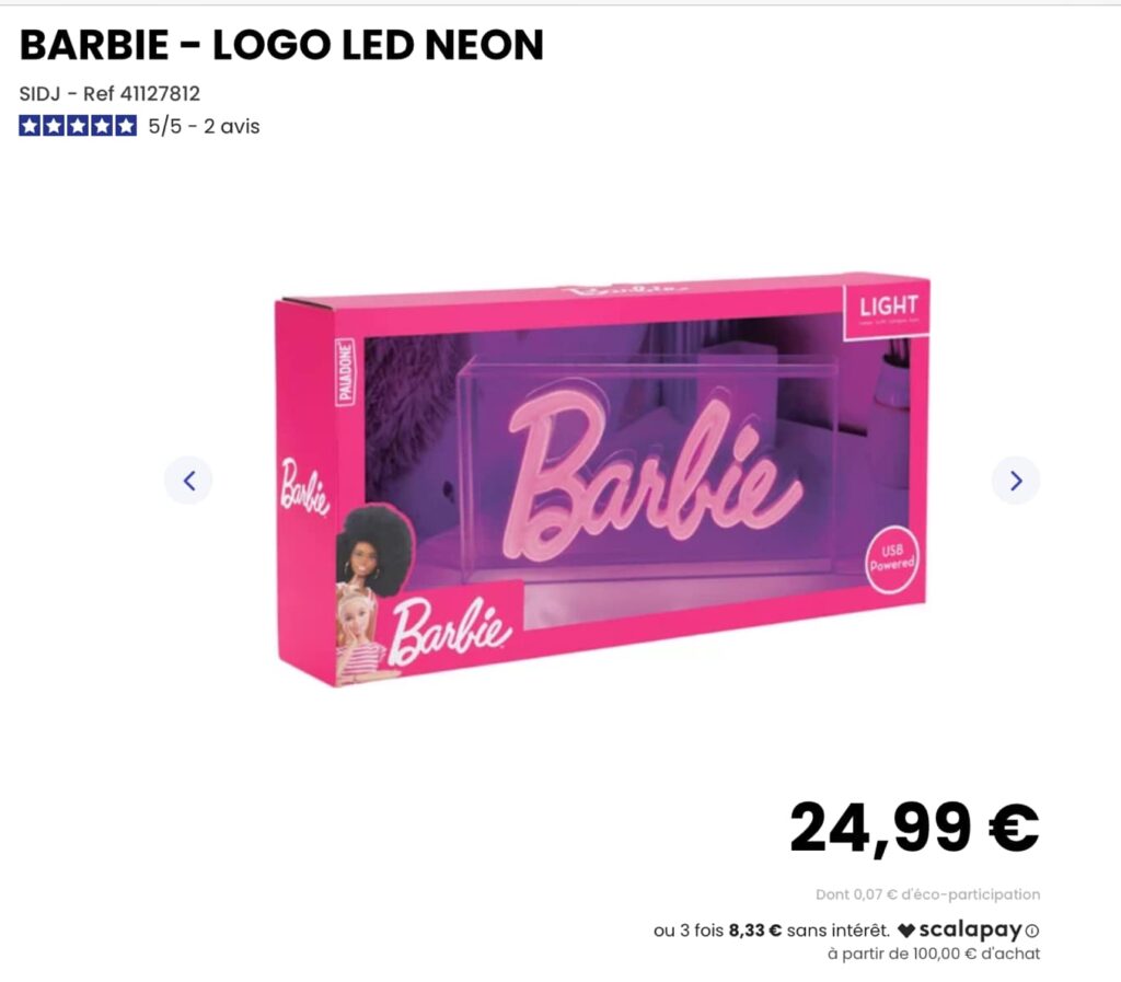 Lampe LED Barbie, encore 25% de réduction supplémentaire chez JouéClub !