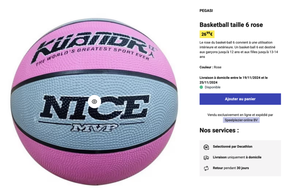 Pas si facile de trouver un ballon de Basket Rose pour Rose !
