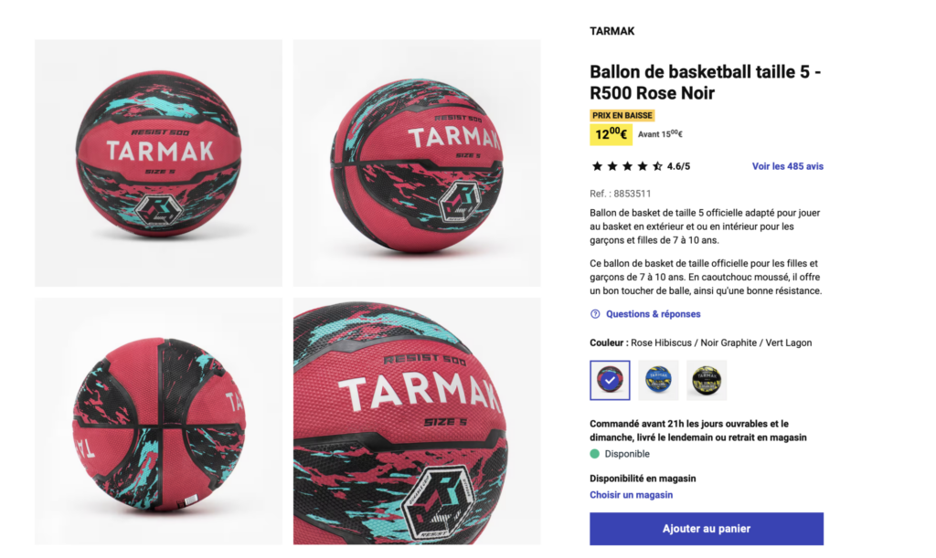 Pas si facile de trouver un ballon de Basket Rose pour Rose !