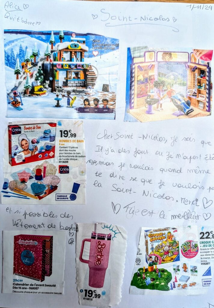 La lettre à Saint Nicolas d'Alice, 2024