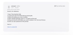 Faire du ménage dans la Time Machine de mon MAC