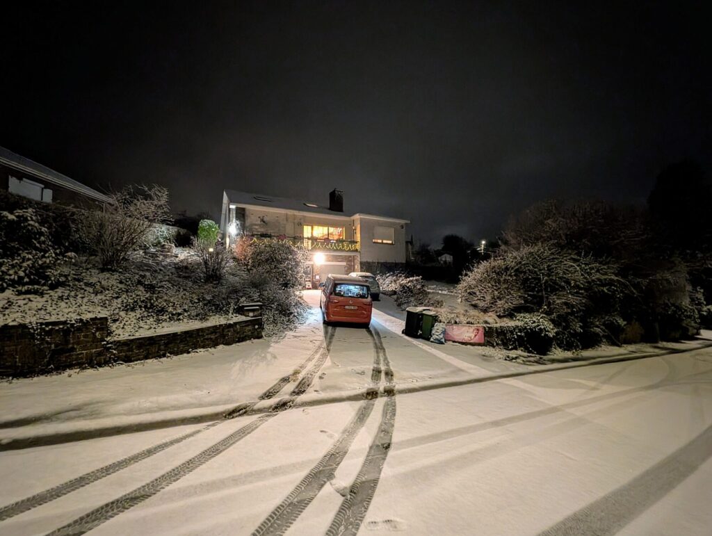 Pfiiiiuh, #safehome. La côte vers Boncelles enneigée, c'était chaud...