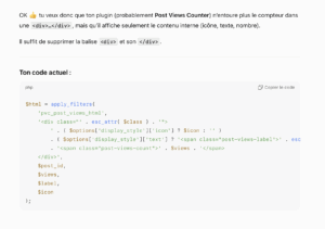 Corriger l’affichage du plugin « Post Views Counter » 1.5.5 Corriger l’affichage du plugin « Post Views Counter » 1.5.5