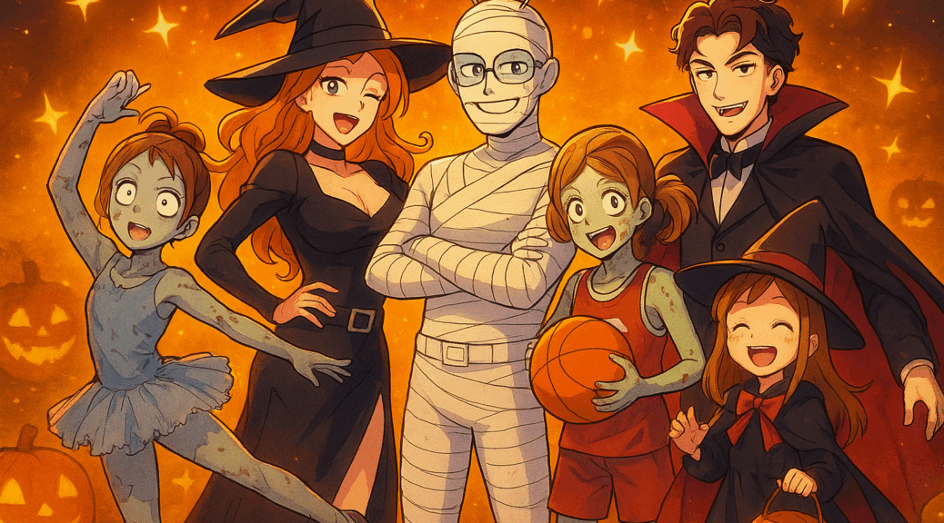 Halloween Family - réalisé avec ChatGPT, octobre 2025