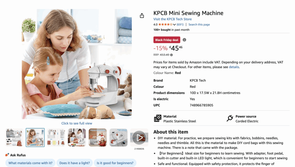 Une machine à coudre pour Rose ?