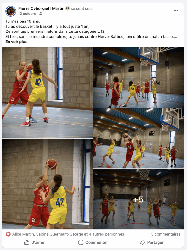 Souvenir Facebook - Match Basket de Rose en U12 - Octobre 2025