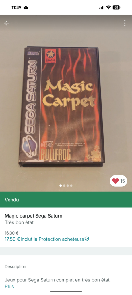 Magic Carpet sur SEGA Saturn - Vinted