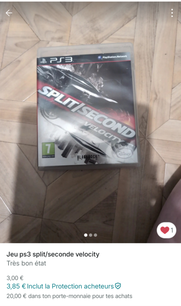 Split Second Velocity sur PS3 vendu sur Vinted