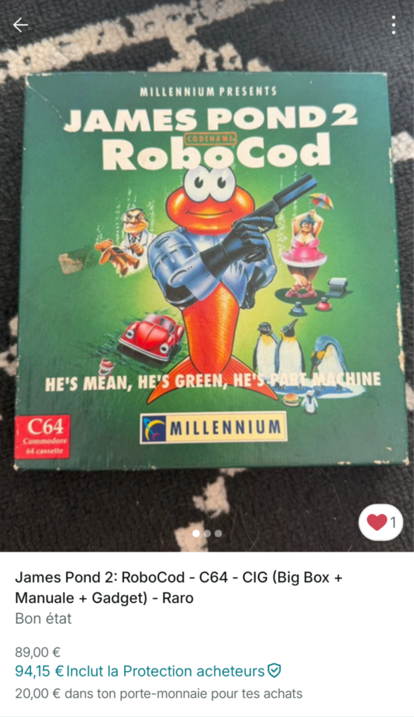 James Pond 2version C64 vendu sur Vinted