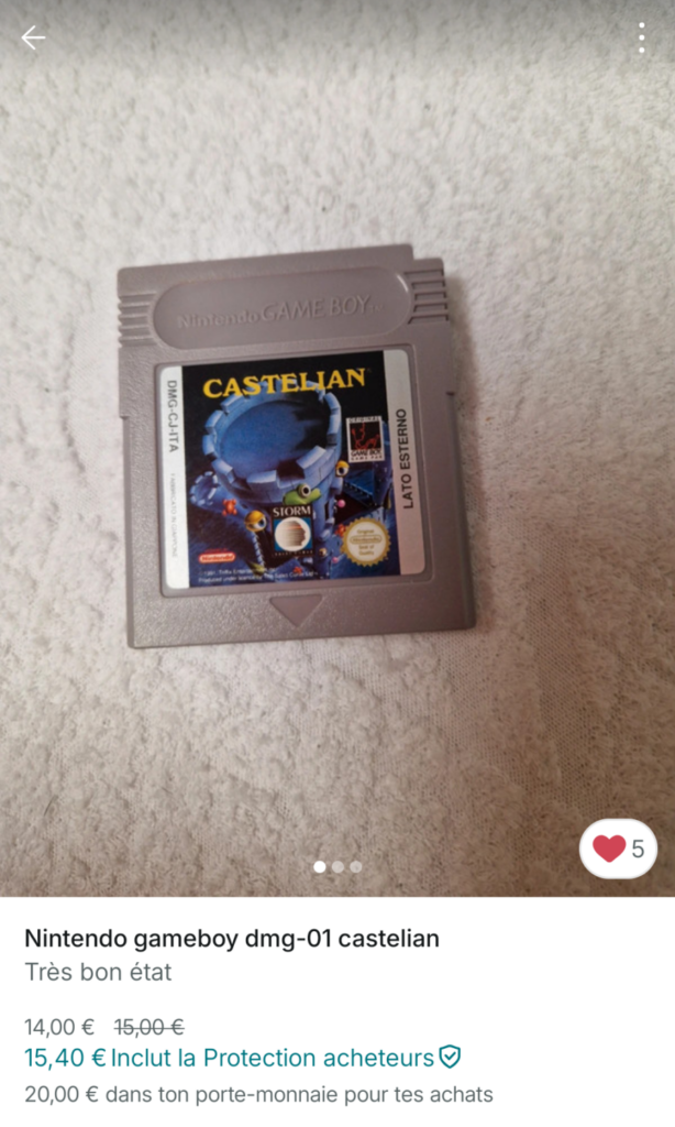 Castelian sur Game Boy vendu sur Vinted