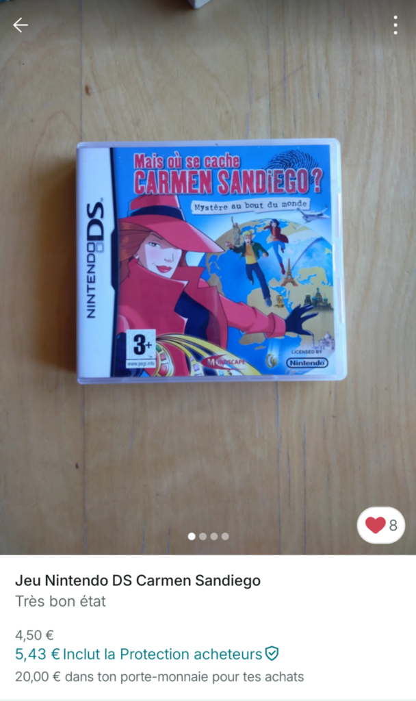 Mais où se cache Carmen Sandiego sur DS vendu sur Vinted