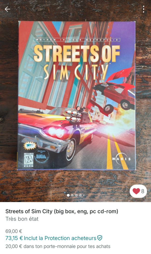 Street of Simcity sur PC vendu sur Vinted