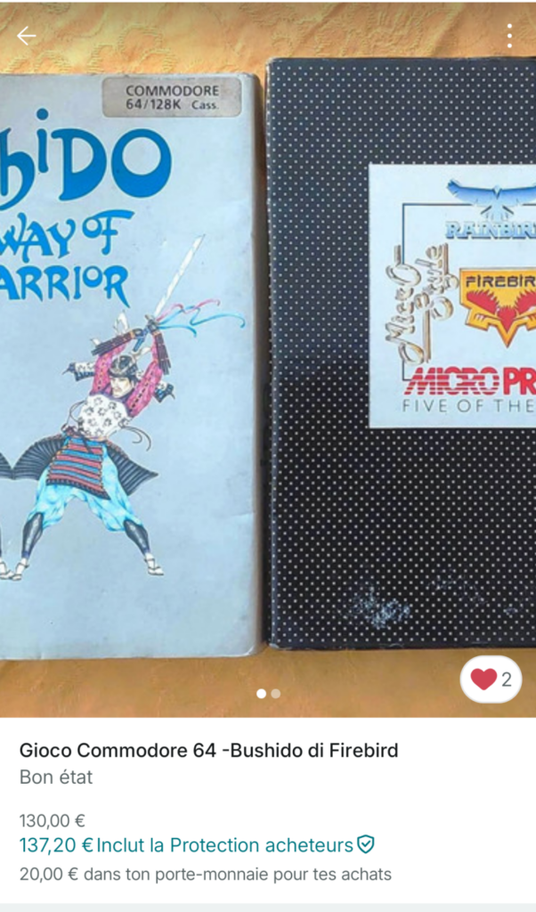 Bushido Warriors sur C64 vendu sur Vinted