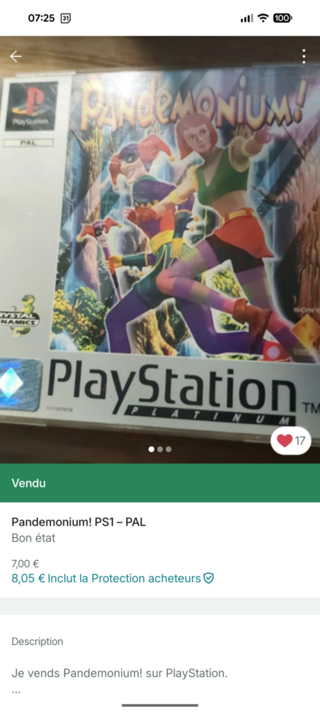 Pandemonium - PS1 vendu sur Vinted